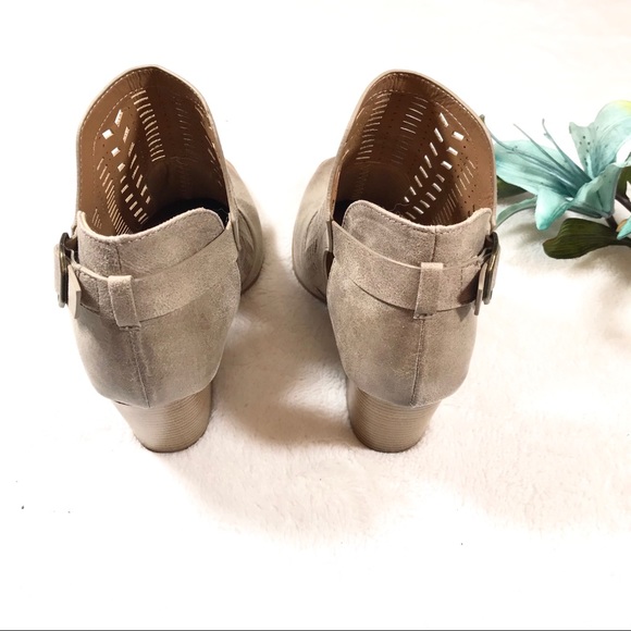 Taupe Laser Cutout Booties - Picture 4 of 6